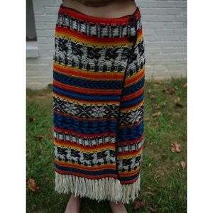 Joseph 100% Alpaca Wrap Skirt w/ Fringe Native